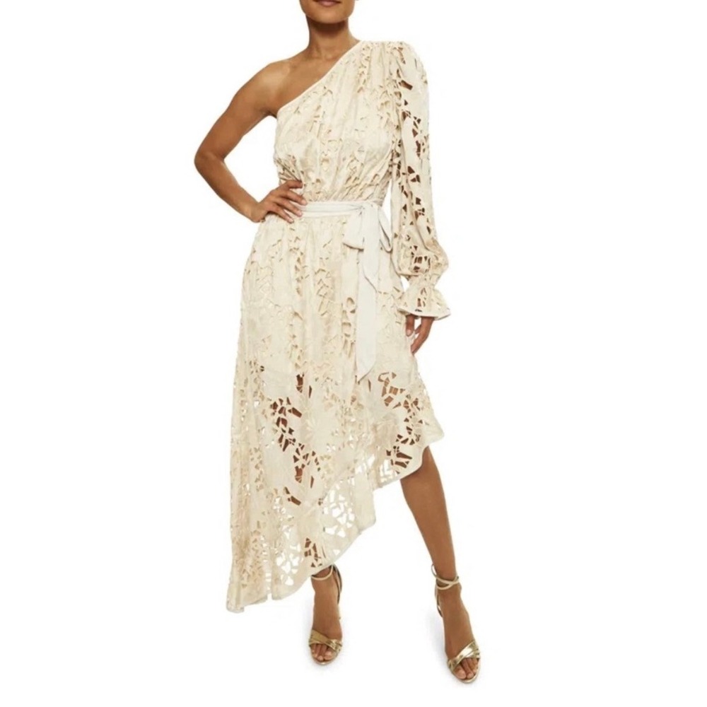 NWT Ramy Brook Jayda Assymetrical One Shoulder Embroidered Dress (MSRP: $1275) 4 - Picture 2 of 5